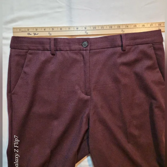 Talbots Petites Windsor Straight Leg Pants - Deep Burgundy Plum - Size 14P - Picture 4 of 11
